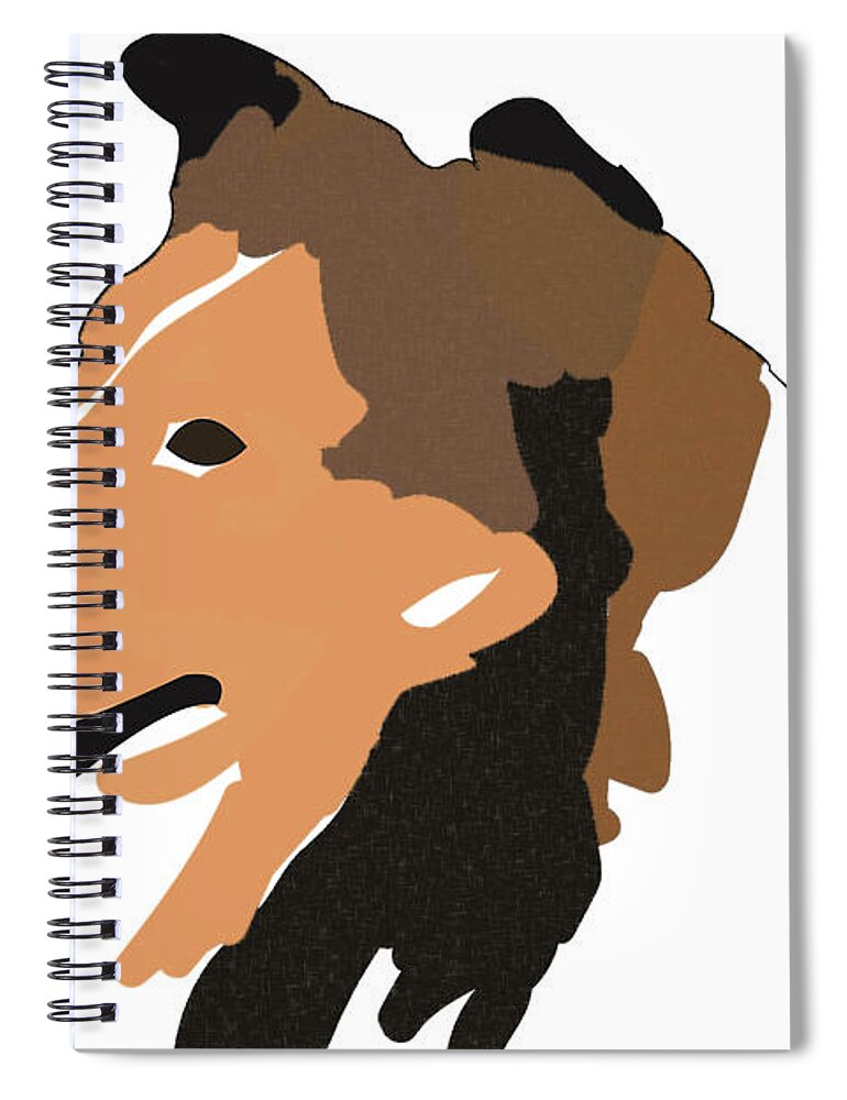Sheltie Spiral Notebook featuring the digital art Sheltie by Caroline Elgin