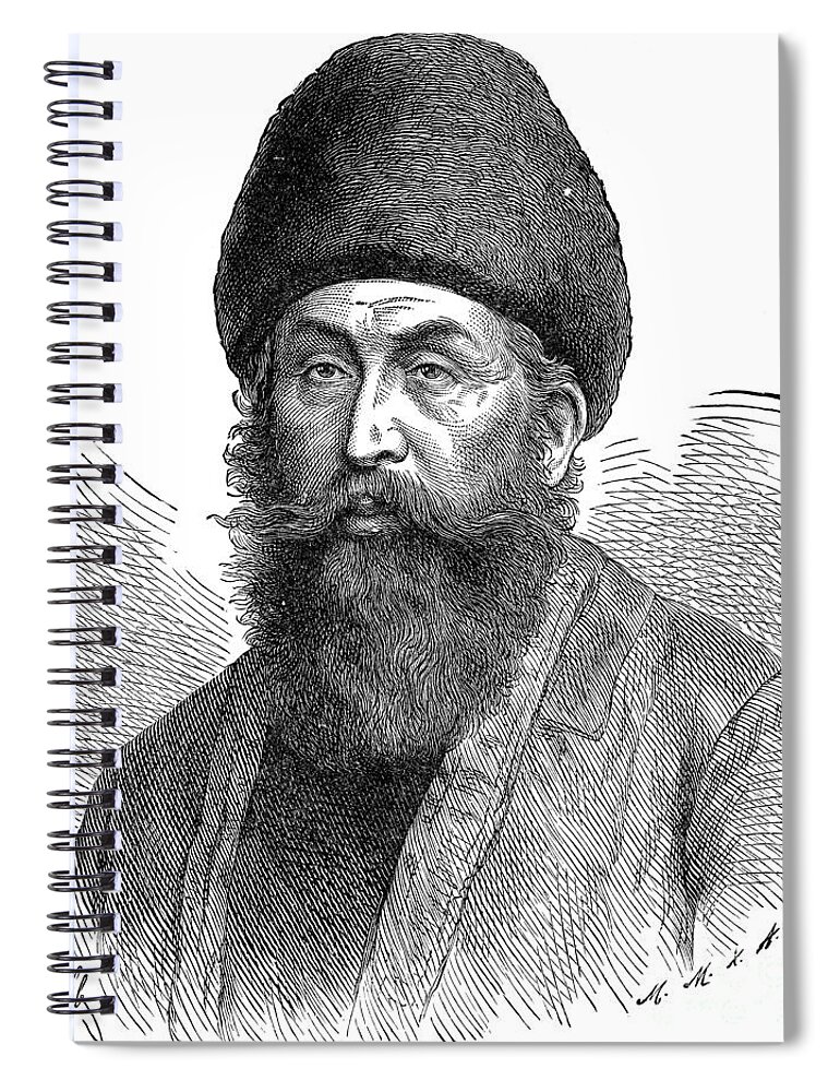1894 Spiral Notebook featuring the drawing Sher Ali Khan by Granger