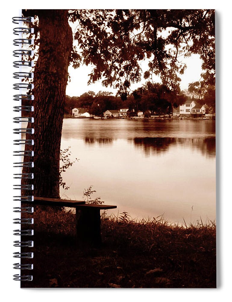 Sepia Spiral Notebook featuring the photograph Shhh by September Stone