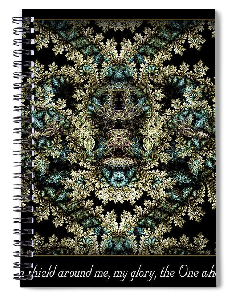 Fractals Spiral Notebook featuring the digital art Shield Around Me by Missy Gainer