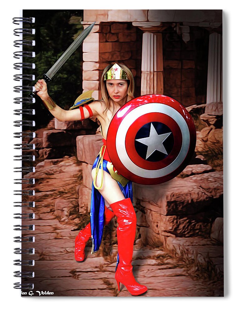 Captain America Spiral Notebook featuring the photograph Shield Of Truth Sword Of Justice by Jon Volden