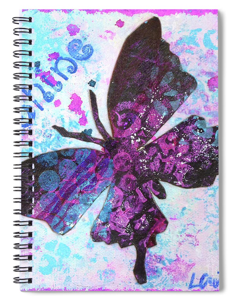 Crisman Spiral Notebook featuring the painting Shine Butterfly by Lisa Crisman