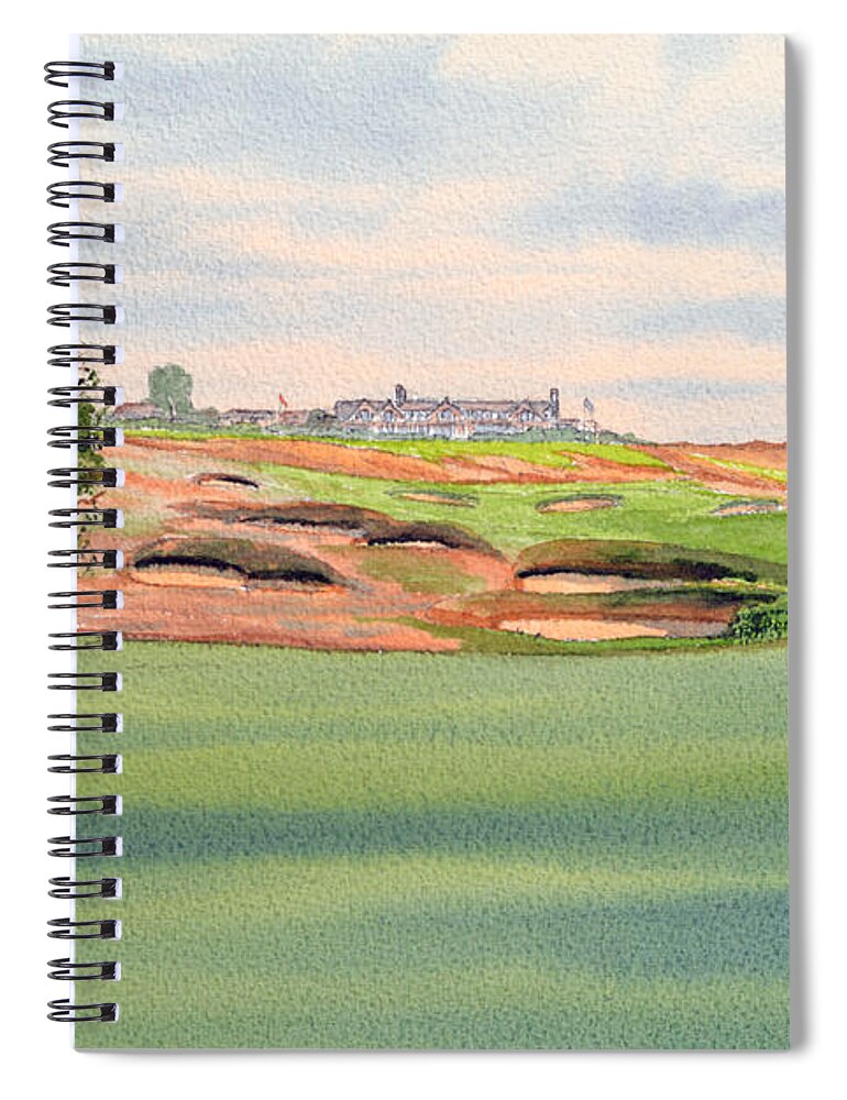 Shinnecock Hills Golf Course Spiral Notebook featuring the painting Shinnecock Hills Golf Course by Bill Holkham