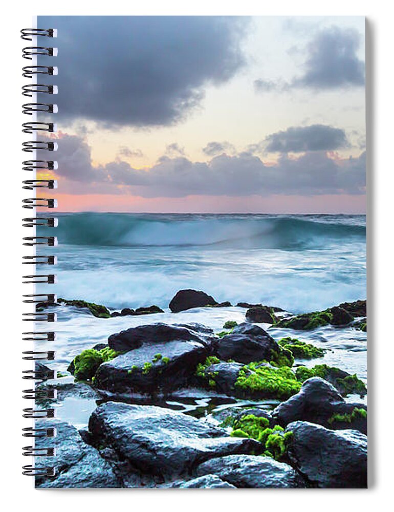 Sam Amato Photography Spiral Notebook featuring the photograph Shipwreck Beach at Sunrise by Sam Amato