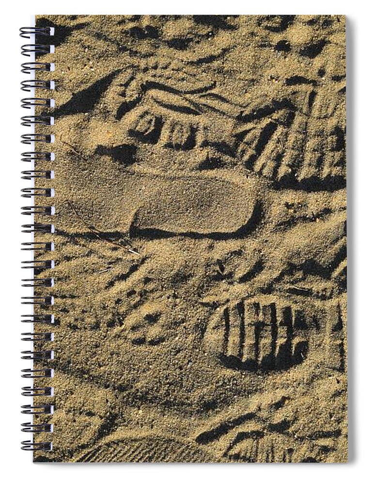 Shoe Spiral Notebook featuring the photograph Shoe Prints by R Allen Swezey