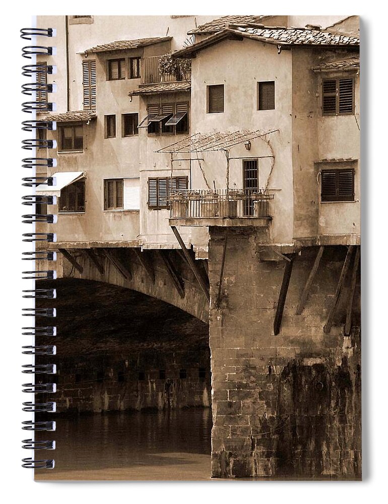 Shops Spiral Notebook featuring the photograph Shops on the Ponte Vecchio by Donna Corless