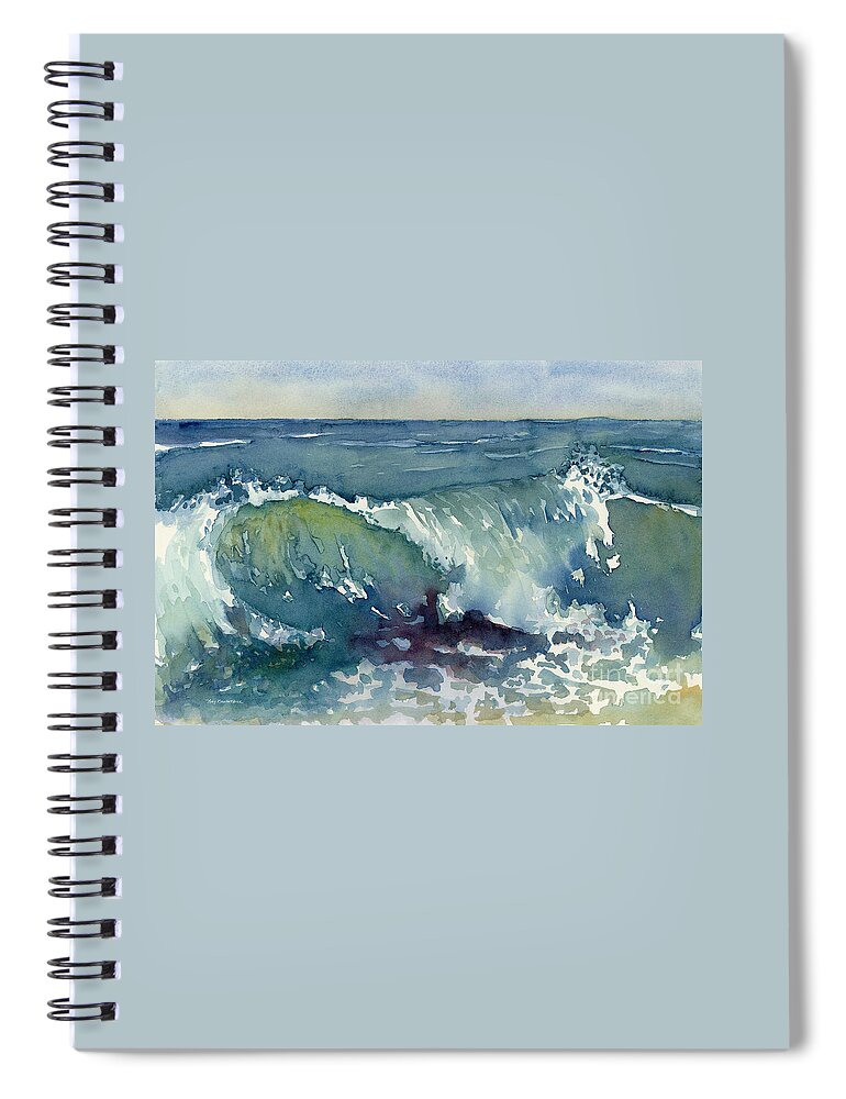 Wave Spiral Notebook featuring the painting Shore Break by Amy Kirkpatrick
