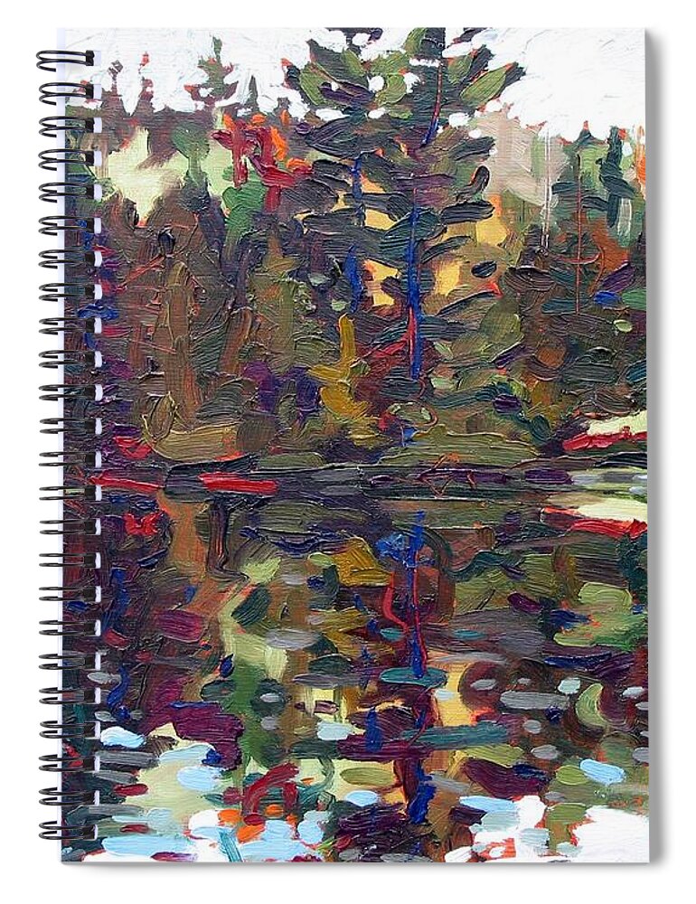 593 Spiral Notebook featuring the painting Shore Sunrise by Phil Chadwick