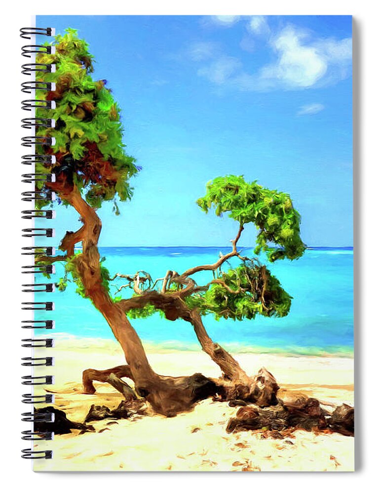 Shore Spiral Notebook featuring the painting Shoreline at Makalawena by Dominic Piperata