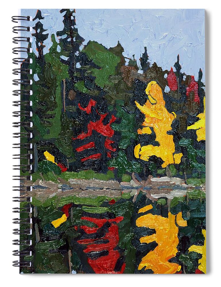 1860 Spiral Notebook featuring the painting Shoreline Foliage by Phil Chadwick