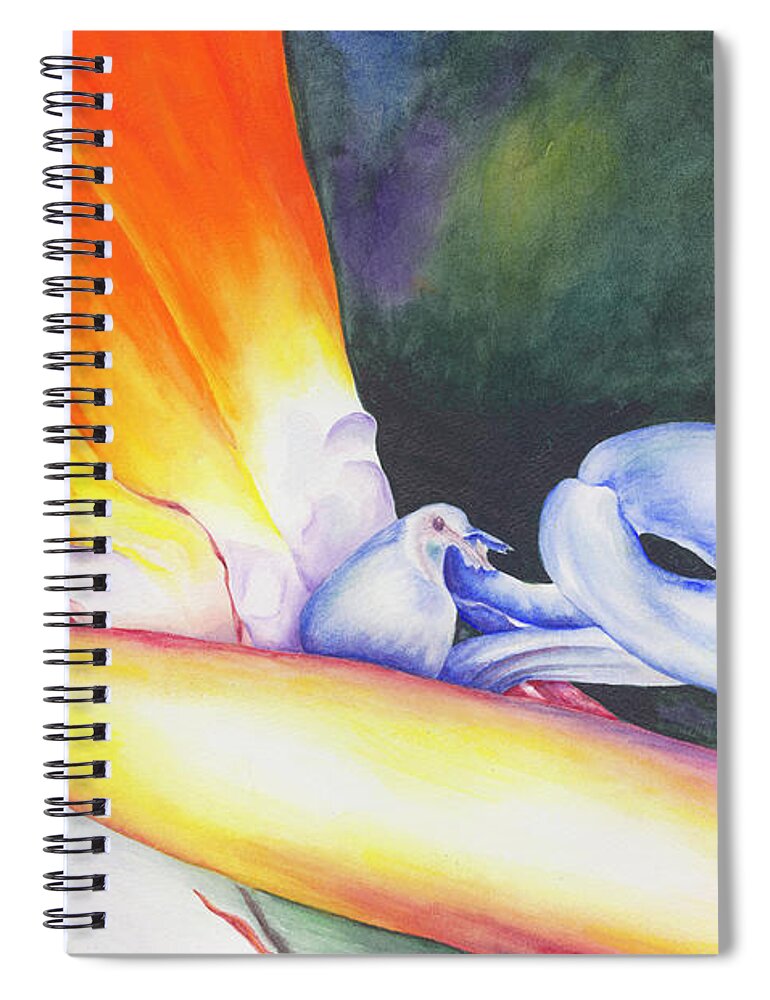 Bird Of Paradise Spiral Notebook featuring the painting Show Off by Lori Taylor