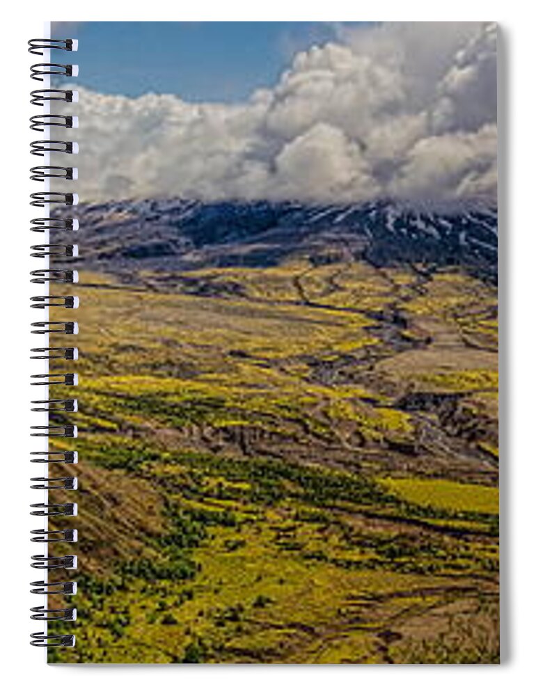 Pacific Northwest Spiral Notebook featuring the photograph Shrouded Mount St. Helen Panoramic by Dale Kauzlaric