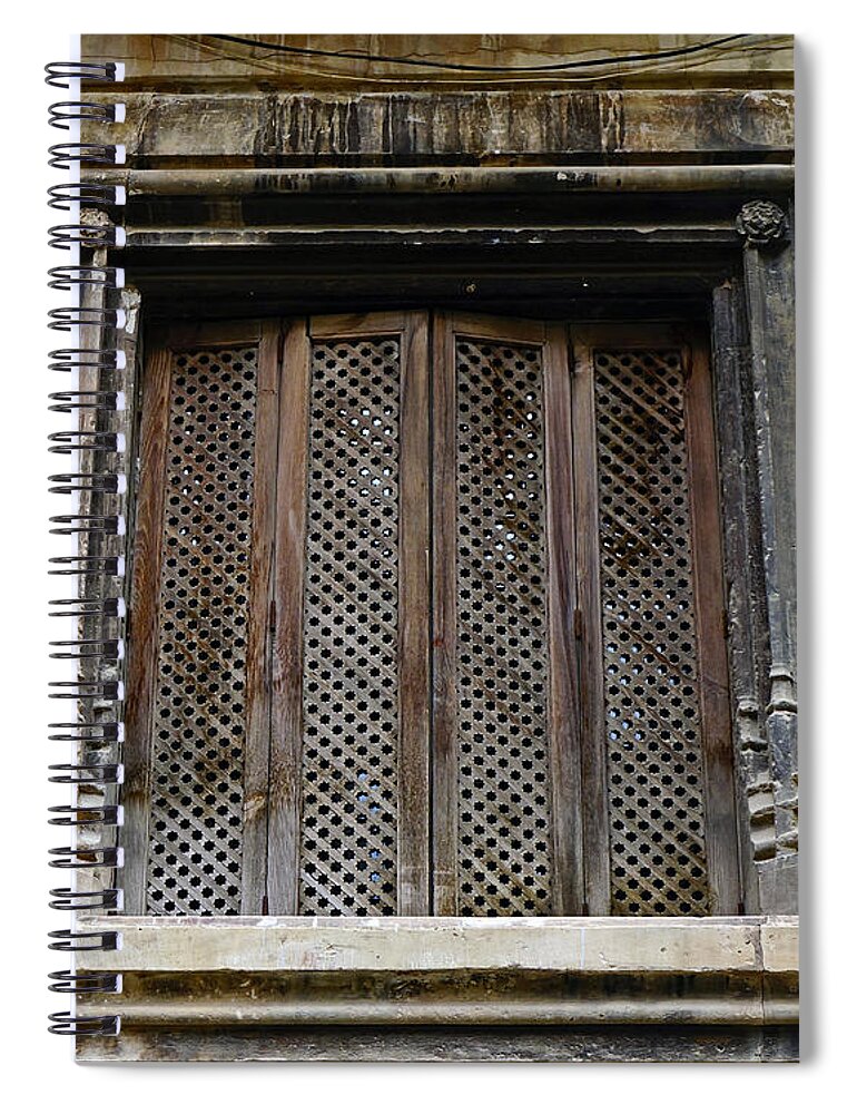Shuttered Window Spiral Notebook featuring the photograph Shuttered Window In Palma Majorca Spain by Rick Rosenshein