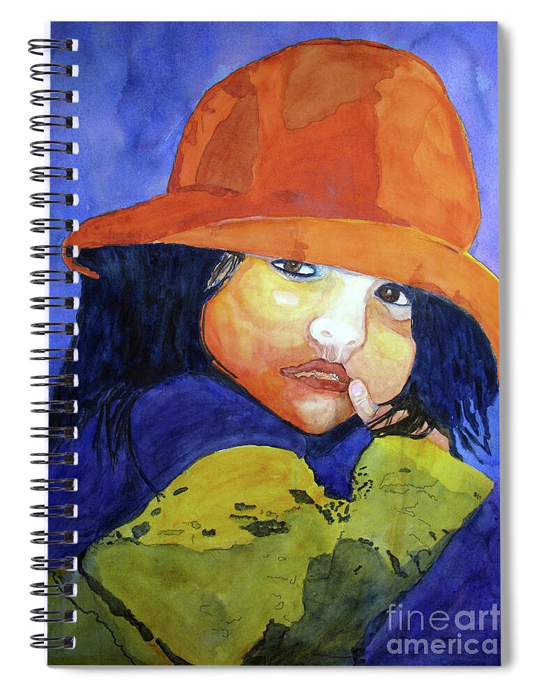 Senorita Spiral Notebook featuring the painting Shy Senorita by Sandy McIntire