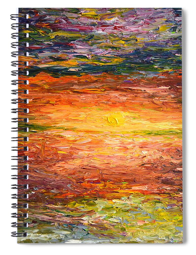 Sunste Spiral Notebook featuring the painting Shy Sunset by Chiara Magni