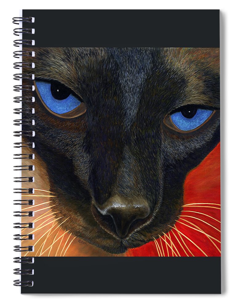 Karen Zuk Rosenblatt Spiral Notebook featuring the painting Siamese by Karen Zuk Rosenblatt