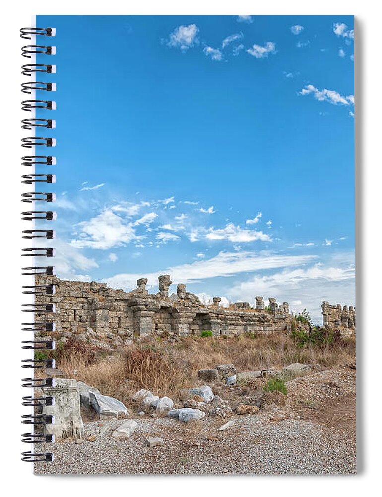 Ruins Spiral Notebook featuring the photograph Side City Wall by Antony McAulay