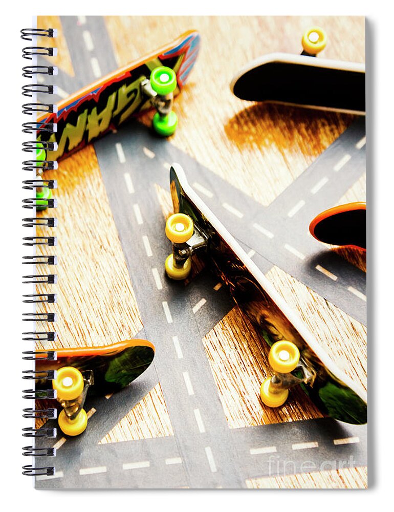 Skateboard Spiral Notebook featuring the photograph Side streets of skate by Jorgo Photography