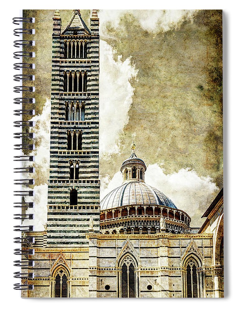 Siena Spiral Notebook featuring the photograph Siena Duomo tower and cupola by Weston Westmoreland