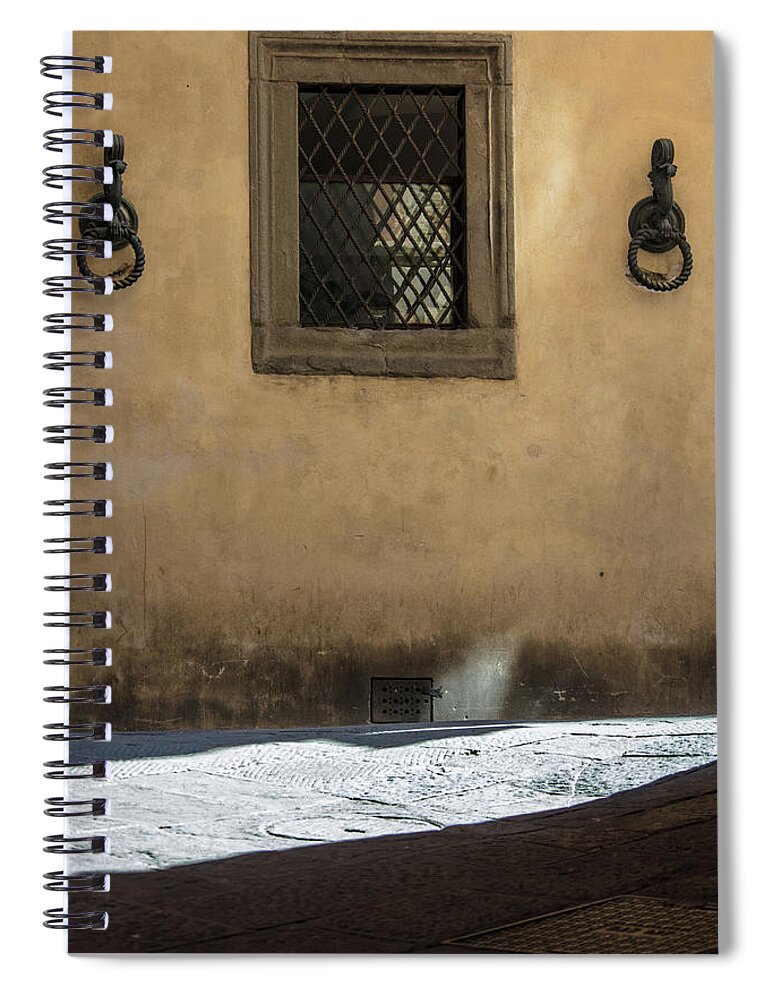 Canon Spiral Notebook featuring the photograph Siena Window with Shadow by John McGraw