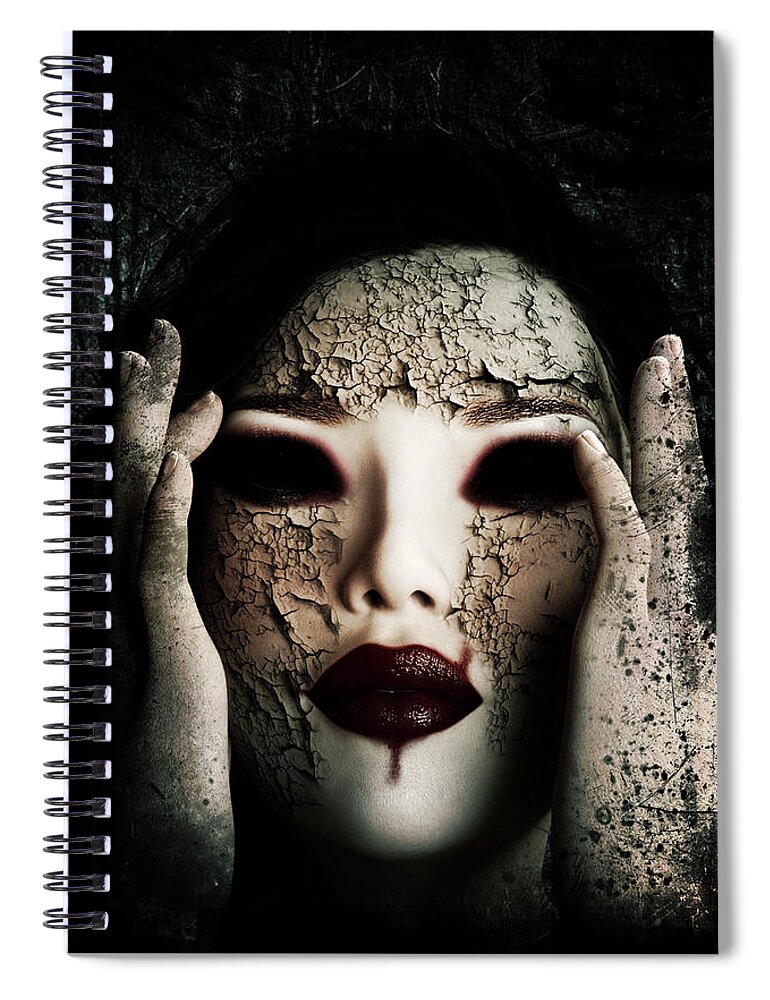 Creepy Spiral Notebook featuring the digital art Sight by Robert Hazelton