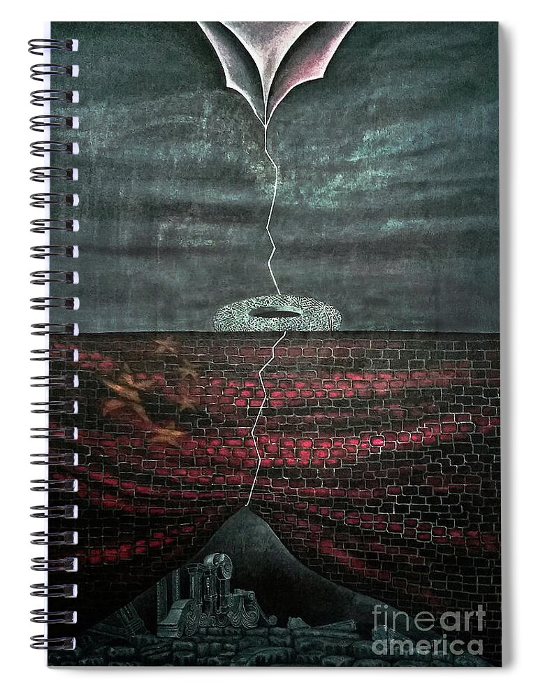 Google Images Spiral Notebook featuring the painting Silent Echo by Fei A