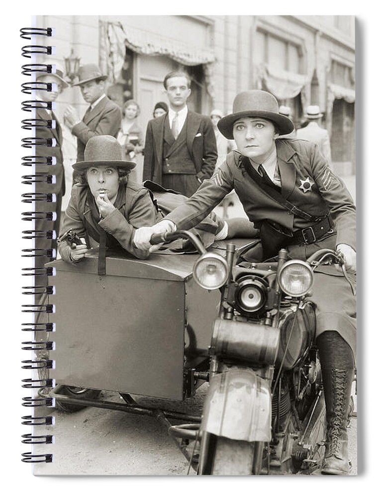 -transportation: Automobiles- Spiral Notebook featuring the photograph Silent Film: Automobiles by Granger