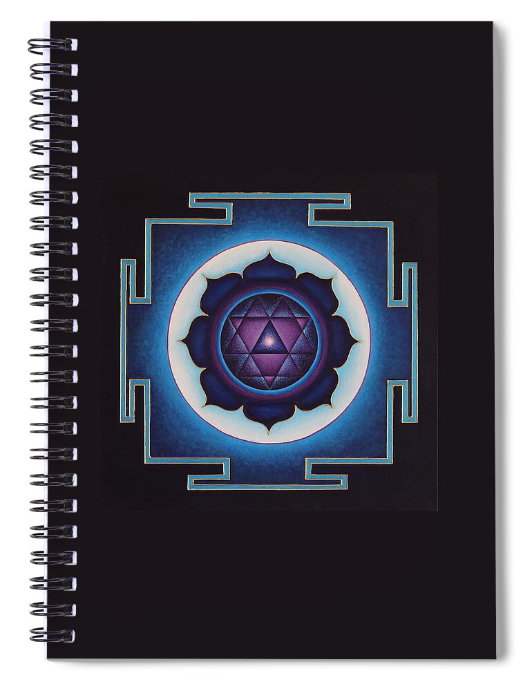 Mandala Spiral Notebook featuring the painting Silent revelation by Erik Grind