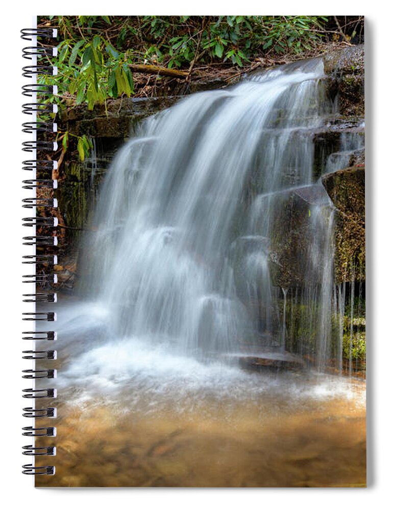 Appalachia Spiral Notebook featuring the photograph Silky Waterfall by Debra and Dave Vanderlaan