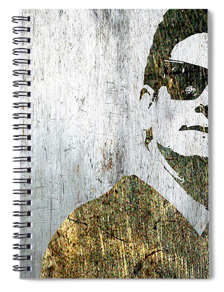 Roy Kelton Orbison Spiral Notebook featuring the mixed media Silver Roy Orbison by Tony Rubino