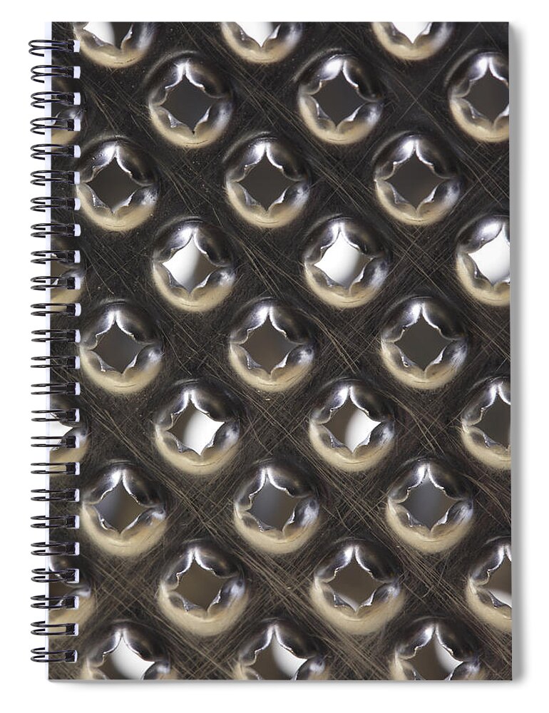 Kitchenware Spiral Notebook featuring the photograph Silvery metal grater by Ulrich Kunst And Bettina Scheidulin