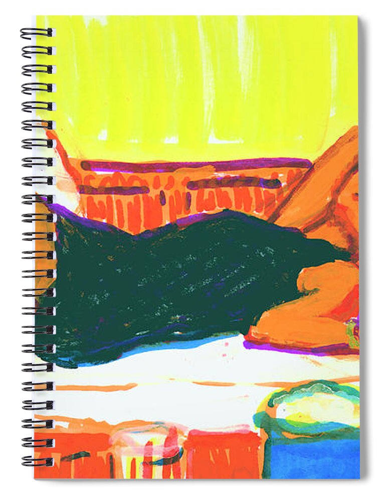 Woman Reclined Spiral Notebook featuring the painting Simone Reclined by Candace Lovely