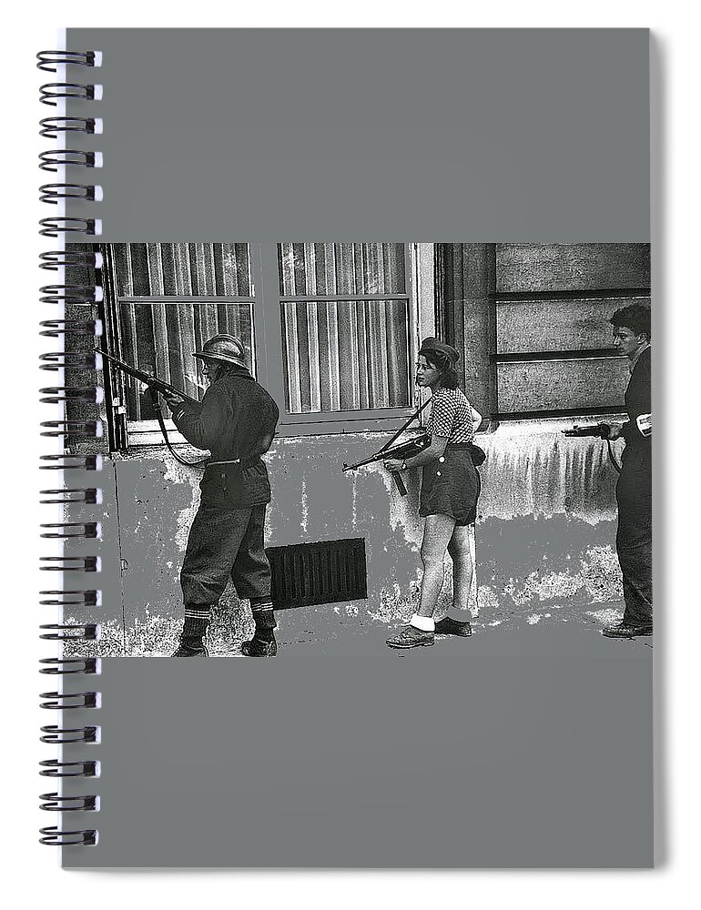 Simone Segouin French Partisan Number 1 Circa 1942 Spiral Notebook featuring the photograph Simone Segouin French partisan number 1 circa 1942 by David Lee Guss