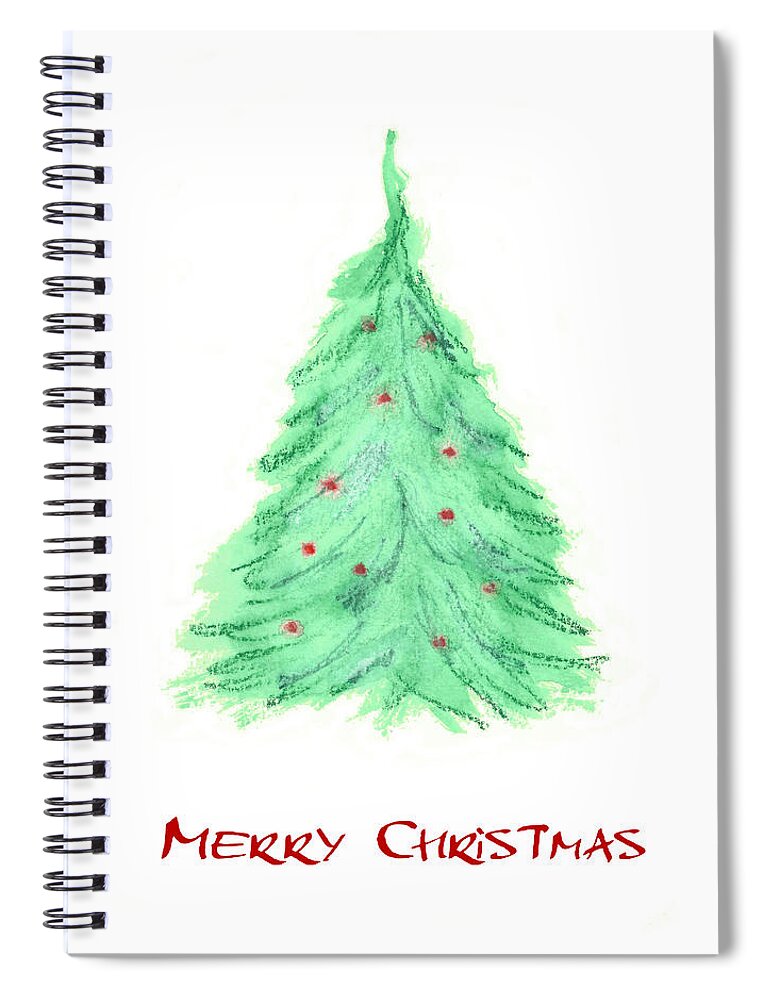 Wax Pastel Spiral Notebook featuring the painting Simple Christmas card 2 by Marna Edwards Flavell