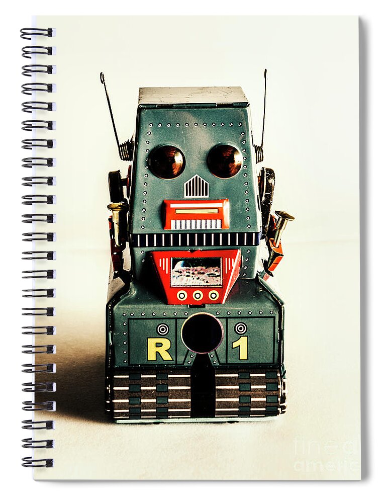 1960 Spiral Notebook featuring the photograph Simple robot from 1960 by Jorgo Photography