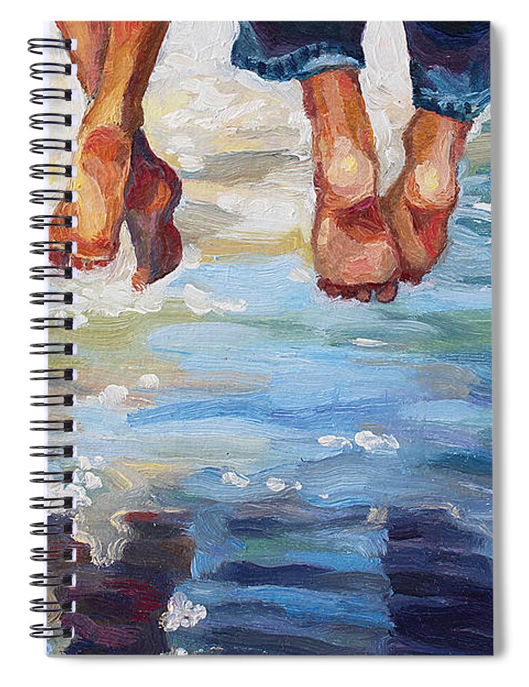 Love Spiral Notebook featuring the painting Simply Together by Alina Malykhina