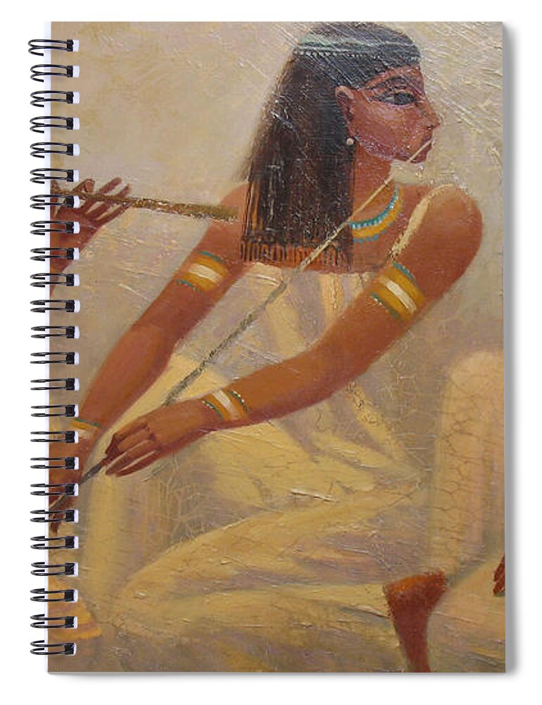 Egypt Spiral Notebook featuring the painting Singers of Pharaoh by Valentina Kondrashova
