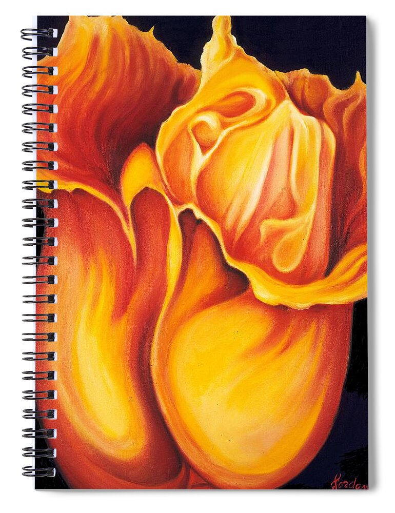 Surreal Tulip Spiral Notebook featuring the painting Singing Tulip by Jordana Sands
