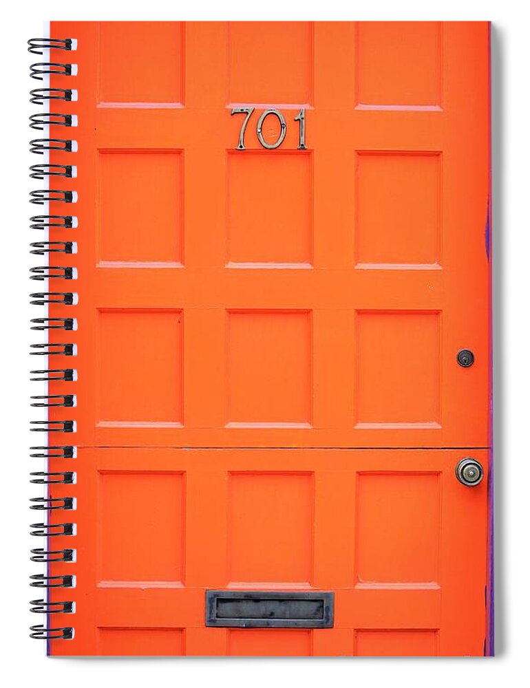 Red Spiral Notebook featuring the photograph Single door by Merle Grenz
