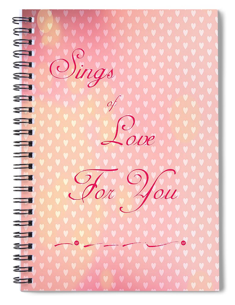 Sing Spiral Notebook featuring the digital art Sings of Love by Judy Hall-Folde