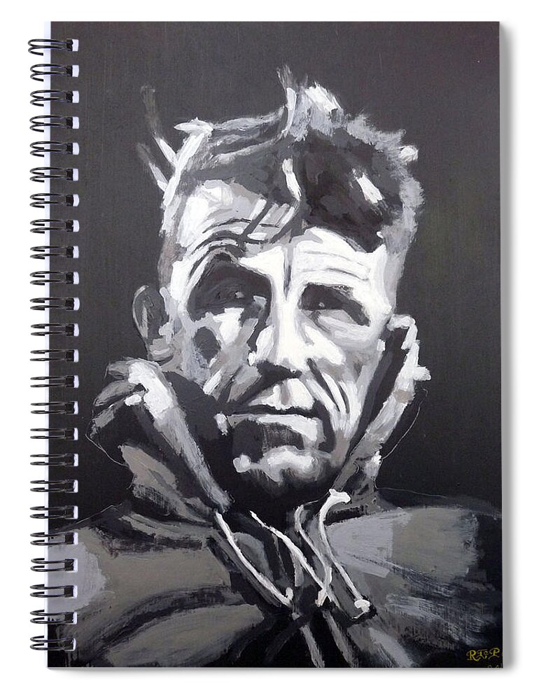 Edmund Hillary Spiral Notebook featuring the painting Sir Edmund Hillary by Richard Le Page