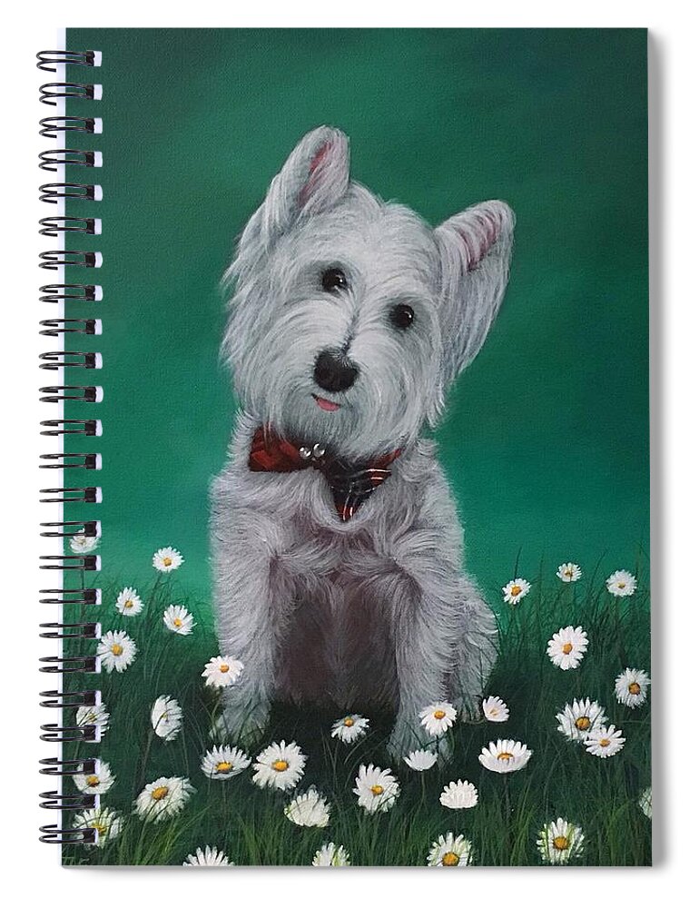 West Highland White Terrier Spiral Notebook featuring the painting Sir Tobias Lickalot by Marlene Little