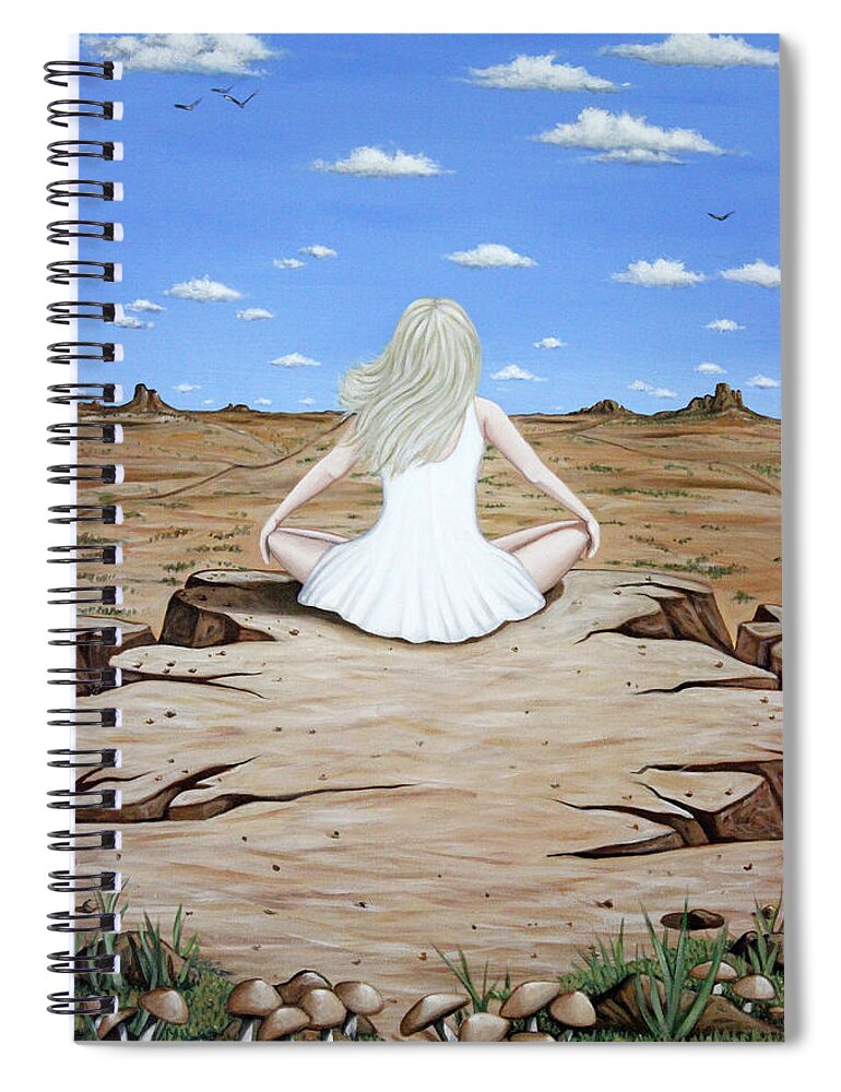 Girl Spiral Notebook featuring the painting Sittin' On The Edge by Lance Headlee