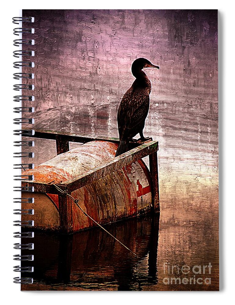 Bird Spiral Notebook featuring the photograph Sitting on the Dock of the Bay by Clare Bevan