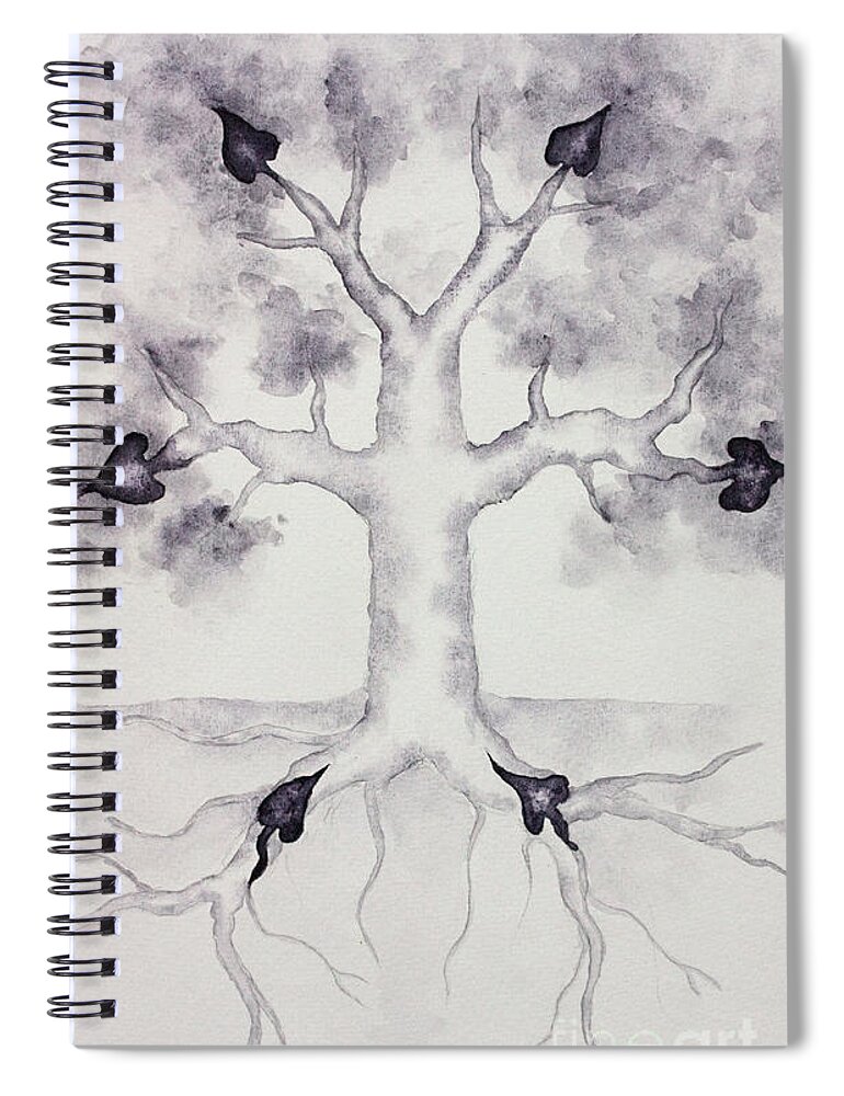 Six Of Spades Spiral Notebook featuring the painting Six of Spades by Srishti Wilhelm