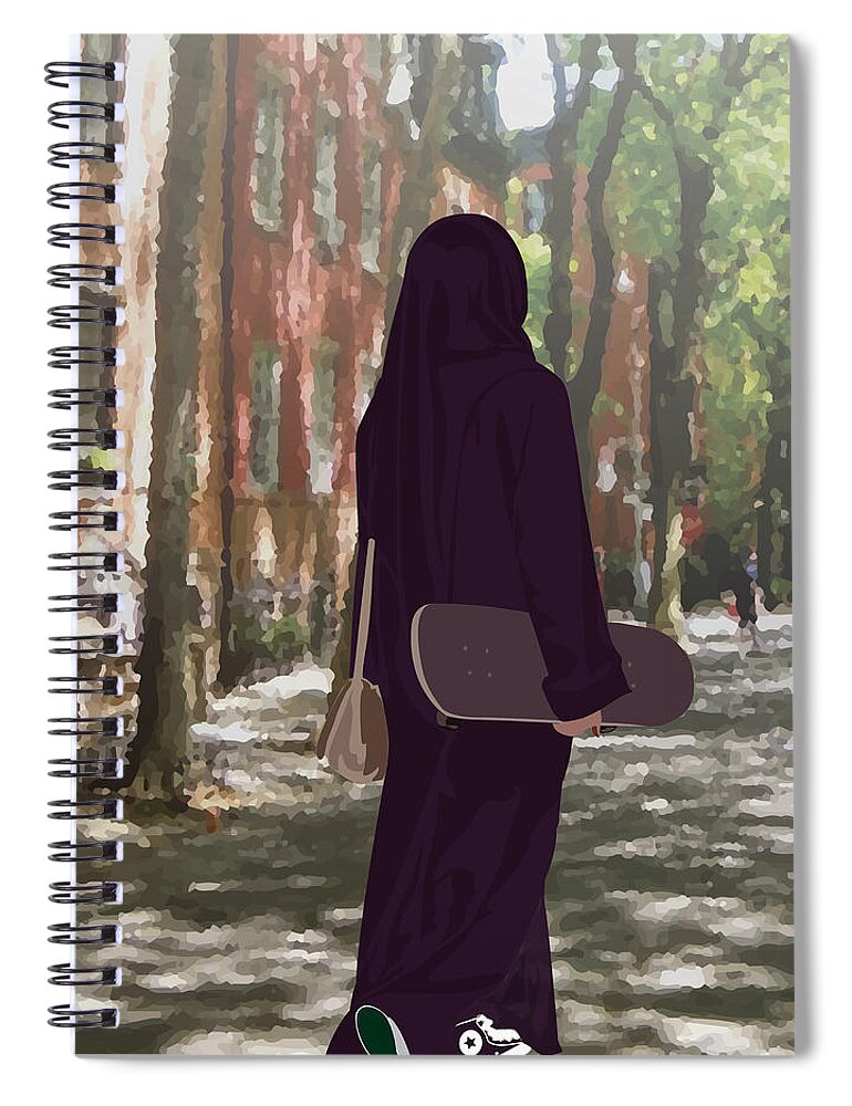 Skateboard Spiral Notebook featuring the digital art Sk8r by Scheme Of Things Graphics