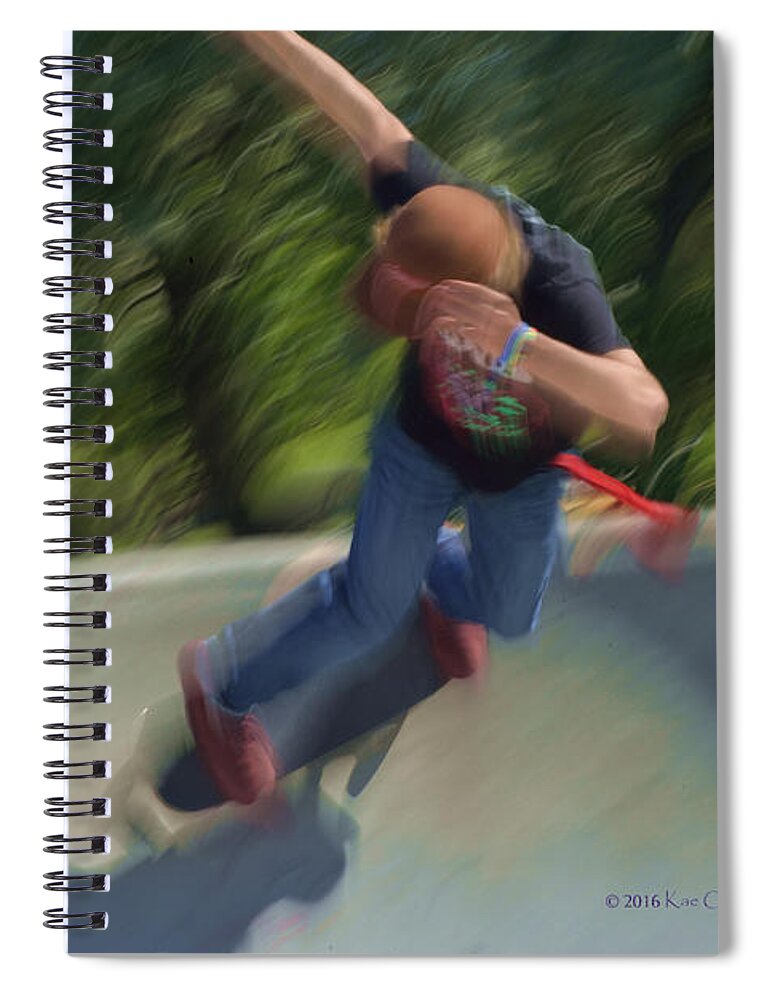 Skateboard Spiral Notebook featuring the photograph Skateboard Action by Kae Cheatham