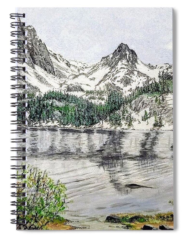 Sierra Nevada Spiral Notebook featuring the painting Skelton Lake by Kevin Daly