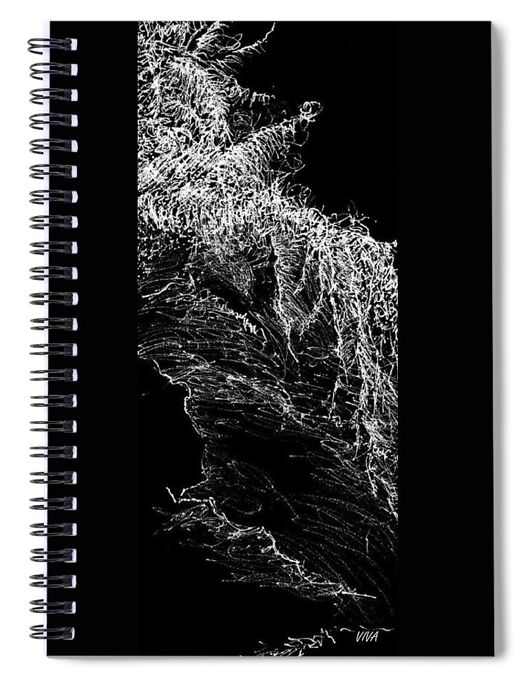 Tree Spiral Notebook featuring the drawing Sketchbook Tree b-w by VIVA Anderson