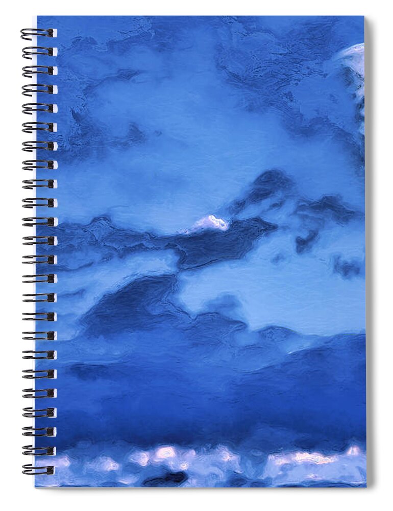 Landscape Spiral Notebook featuring the photograph Sky and Moon by Morgan Carter